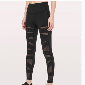 lululemon High Times Crop *Tech Mesh Black